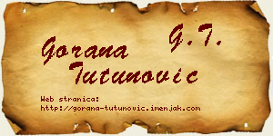 Gorana Tutunović vizit kartica